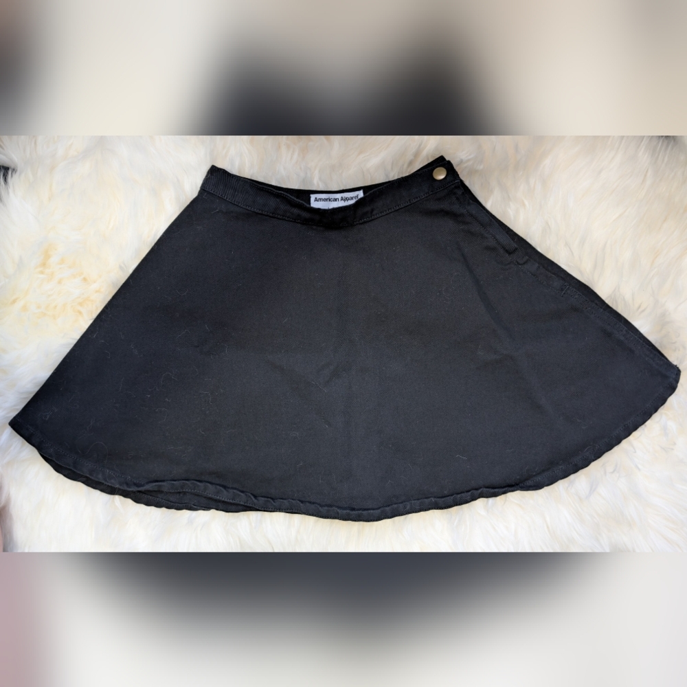 American Apparel Black Denim Circle Skirt